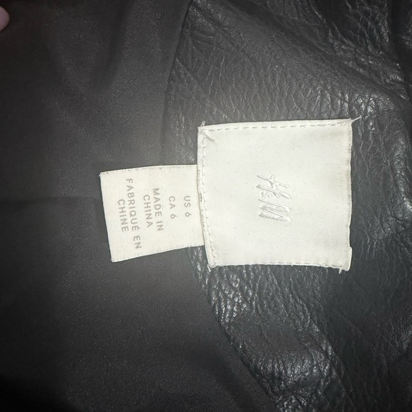 H&M Black Faux Leather Jacket - Picture 2 of 5